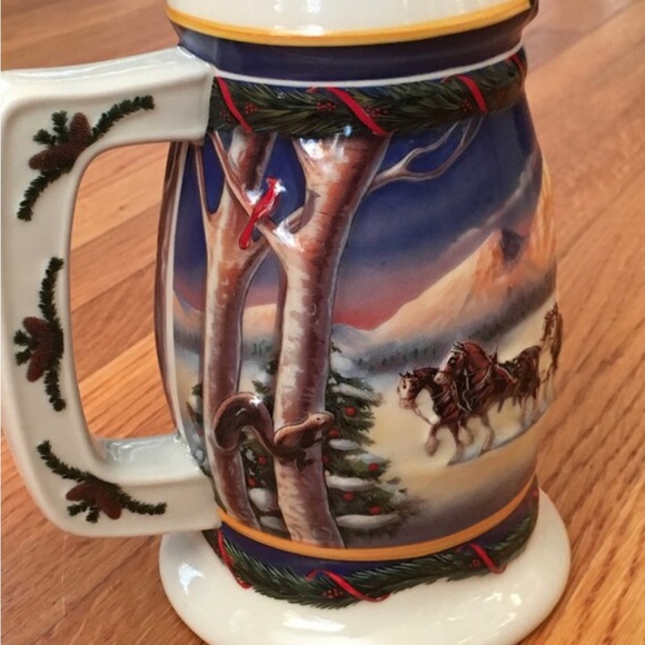 Budweiser VTG 2000/1999 Holiday in The Mountains Christmas Beer Stein Clydesdale - Picture 6 of 9